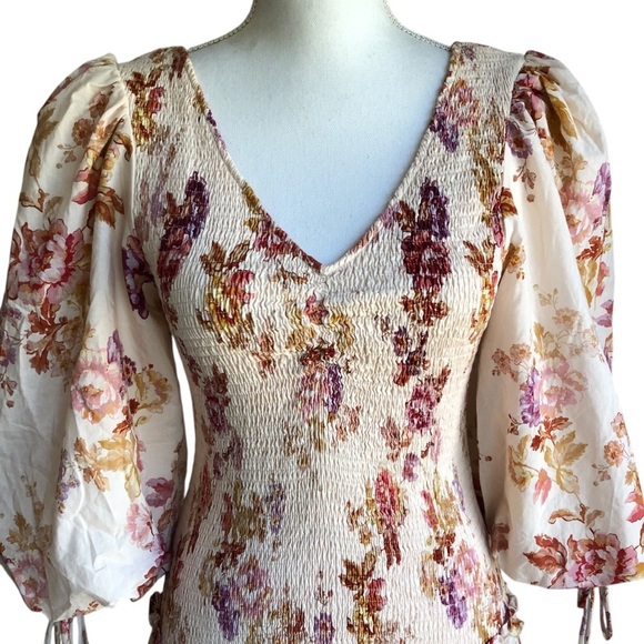 En Saison Elma Mini Dress Floral Smocked Boho Small - Picture 4 of 14
